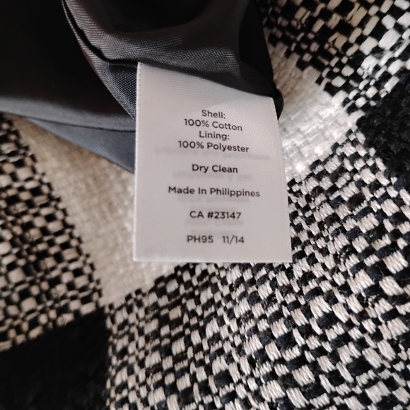 Talbots 100% Cotton Tweed Gingham Black White Pencil Skirt Classic Career Size 8 - Picture 16 of 16